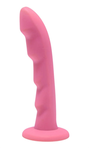 Ripples Silicone Dildo Strap on Compatible - Pink