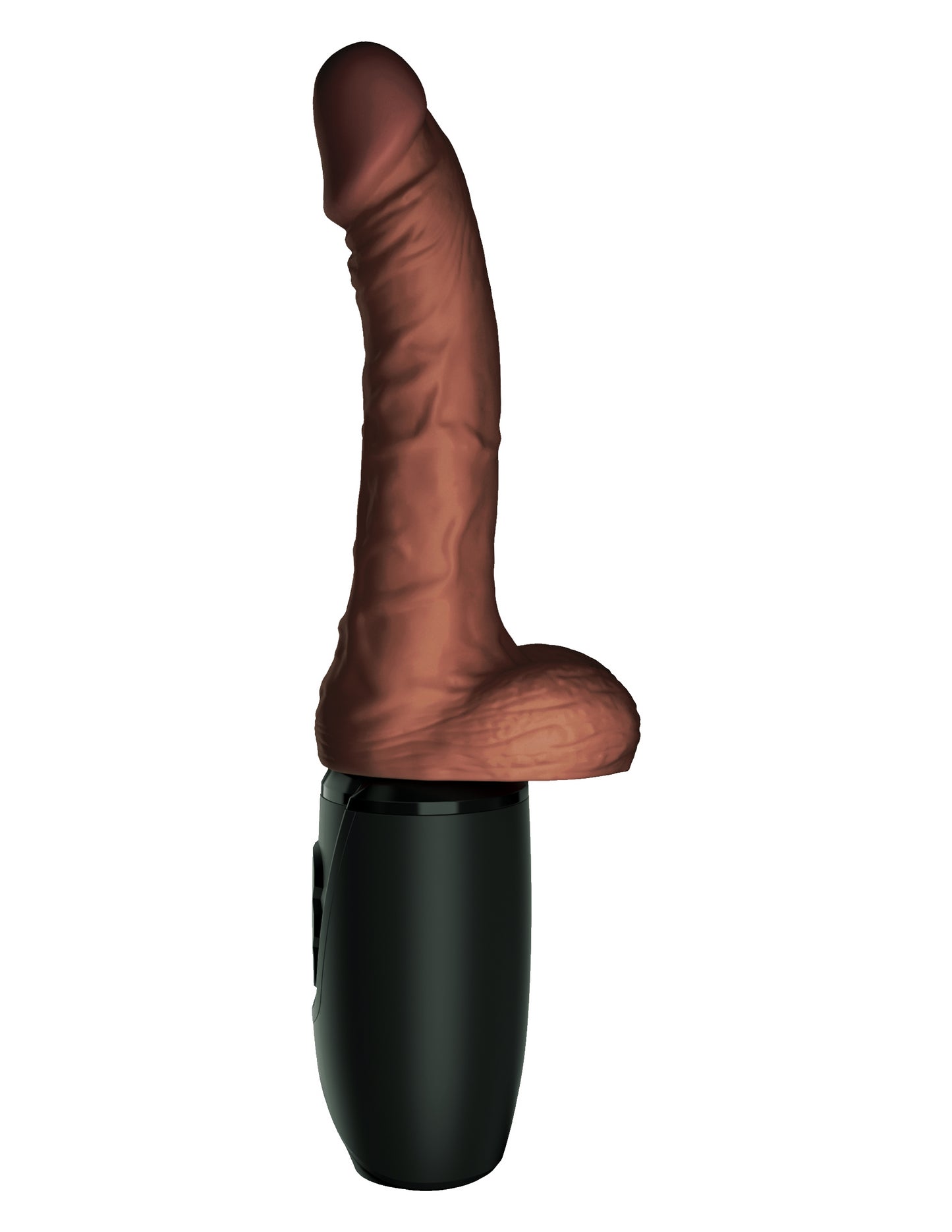 7.5 Inch Thrusting Cock With Balls - Brown