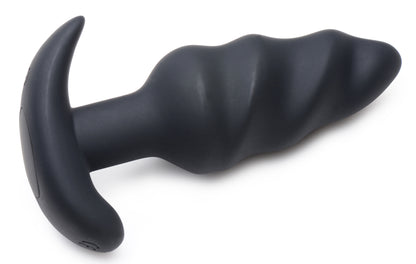 21x Silicone Swirl Plug With Remote -Black