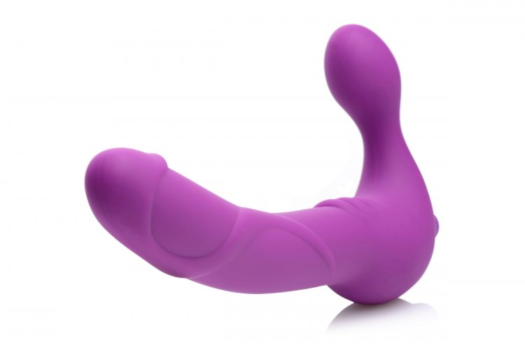 Royal Revolver Vibrating Strapless Strap- on Dildo - Purple