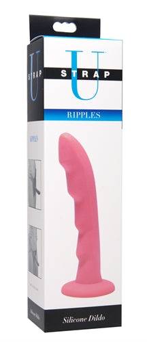 Ripples Silicone Dildo Strap on Compatible - Pink