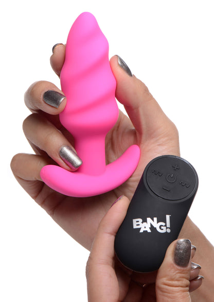 21x Silicone Swirl Plug With Remote - Pink