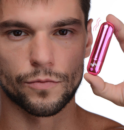 10x Rechargeable Vibrating Metallic Bullet - Pink