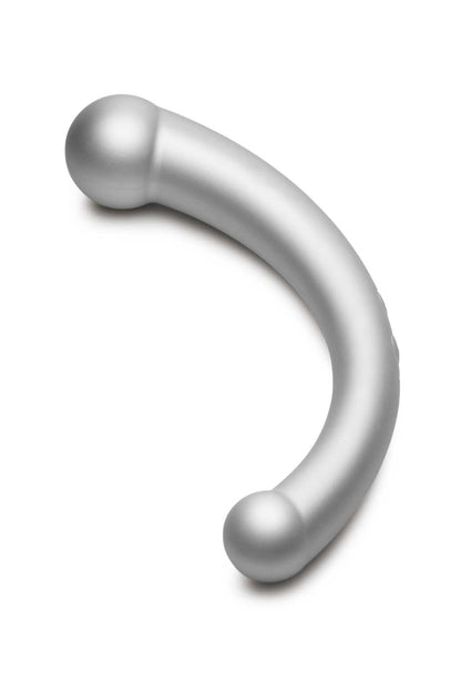 10x Vibra-Crescent Silicone Dual Ended Dildo -  Silver