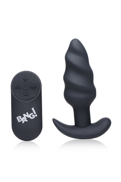 21x Silicone Swirl Plug With Remote -Black BNG-AG564-BLK